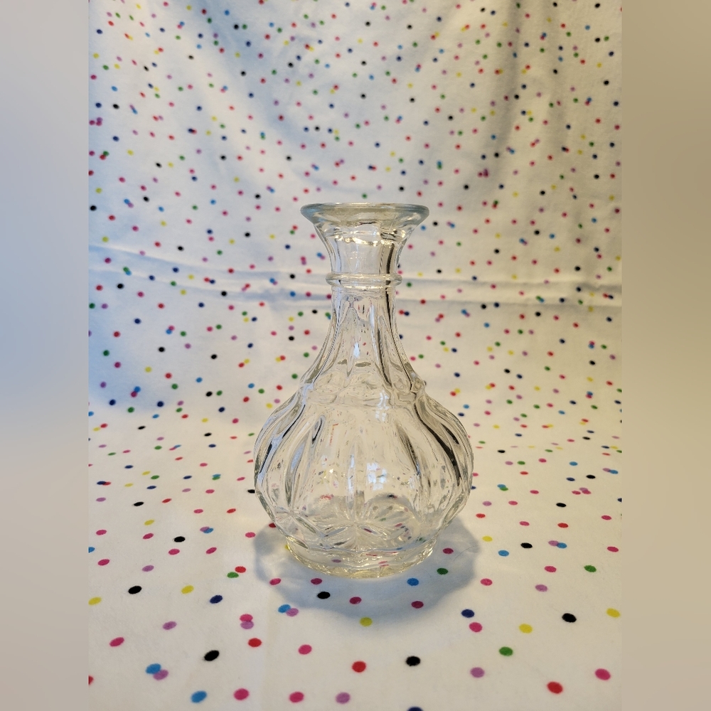 Vintage Clear Pressed Glass Vase